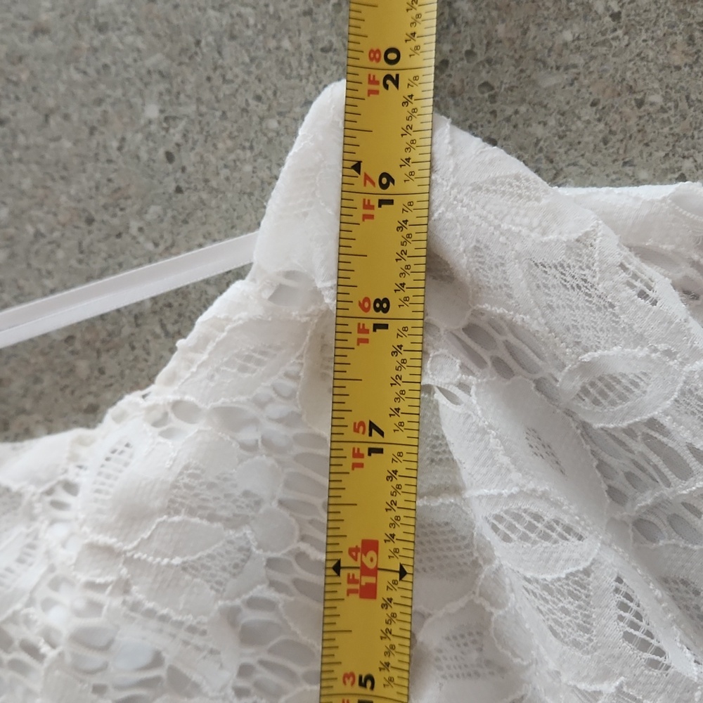 Just Taylor White Lace Hankerchief Hem Sundress Sz. 16 - Picture 9 of 10